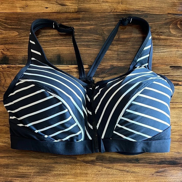 Coco Reef Pure Racerback Underwire Bikini Top - Serenity Stripe 36D - Picture 2 of 12